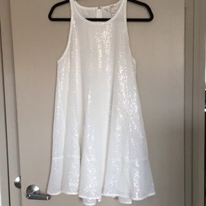 LC Lauren Conrad White Sequin Dress - Size 8